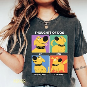 Vintage Thoughts Of Dog Expressions Box Shirt, Disney Pixar Up Dug Tshirt, Animal Lover Tee, Disneyland Family Trip, Wdw Tour, Birthday Gift