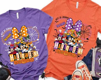 Maglietta personalizzata Disney Halloween 2025, maglietta personalizzata coordinata Topolino e Minnie per Halloween, maglietta Disney Family Halloween, maglietta con nome Disney per Halloween