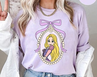 Vintage Disney Rapunzel Princess Coquette Bow Shirt, Tangled Tshirt, Rapunzel Princess Tee, Disneyland Family Trip, Wdw Tour, Birthday Gift
