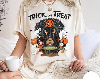 Camiseta do Huey Dewey Louie Witch Hazel, Halloween da Disney Duck Tales, Festa do Mickey Não Tão Assustadora 2025, Camiseta de Halloween da Pumkin