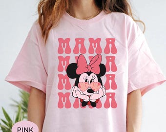 Vintage Disney Mama Minnie Herz Shirt, Disney Muttertag T-Shirt, Disney Mama T-Shirt, Disneyland Familienausflug, Geschenk für Mama, Disney Mama Tee