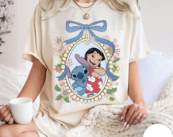 Lazos coquetos de Lilo y Stitch, camiseta "Ohana Family Means", camiseta de la película Lilo y Stitch, camiseta hawaiana "Lilo & Stitch Angel"
