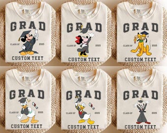 Camisetas de graduación de Disney de Mickey y sus amigos, camiseta de viaje de graduación de Disney, regalo para graduados, equipo de graduados de Disney, camiseta de la clase de 2025, graduación
