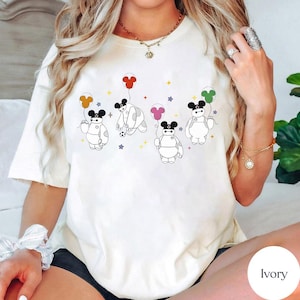 Camiseta Disney Big Hero 6 con globos de Baymax, camiseta de cumpleaños de Baymax, regalo de cumpleaños de Baymax de Hiro Hamada, camiseta a juego para viaje a Disneyland, camiseta de Disney