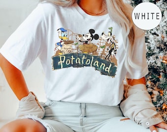 Camiseta vintage de Disney Potatoland, camiseta de Mickey y sus amigos de Potatoland, camiseta del castillo de Disney Potatoland, viaje familiar a Disneyland, WDW Kingdom