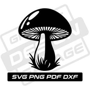Mushroom svg - pdf - png - dxf - toadstool - magic mushroom - commercial use - fungi - silhouette - clip art - instant download - forest