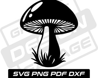 Mushroom svg - pdf - png - dxf - toadstool - magic mushroom - commercial use - fungi - silhouette - clip art - instant download - forest