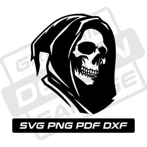 Grim reaper svg - pdf - png - dxf - scythe - halloween - commercial use - angel of death - silhouette - clip art - instant download - gothic