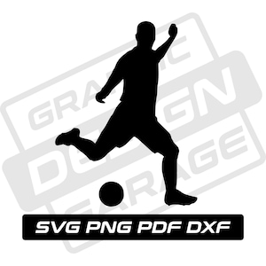 Soccer player svg - pdf - png - dxf - soccer silhouette - football player svg - commercial use - soccer ball - clip art - instant download