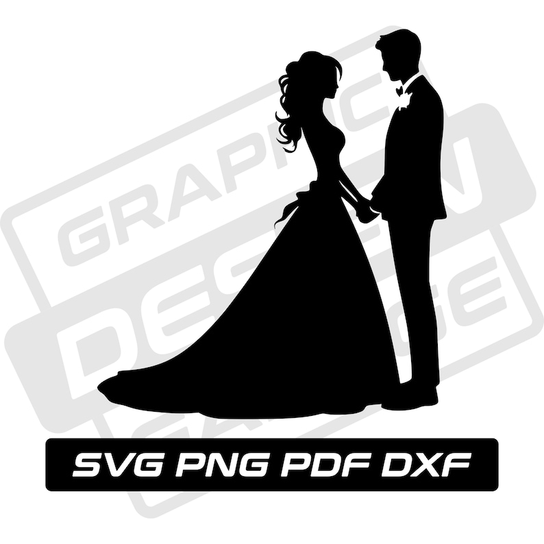 Bride and Groom Svg - Pdf - Png - Dxf - Wedding Couple - Commercial Use ...