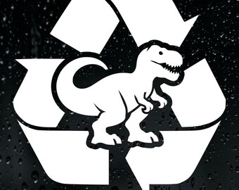Recycled Dinosaurs Sticker Vinyl Decal Car Fueled Powered Empty Petrol