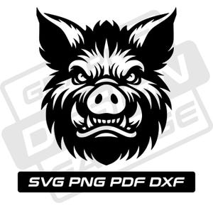 Wild Pig svg - pdf - png - dxf - team mascot - wild pig silhouette - commercial use - wild boar - hog - clip art  instant download - hunting