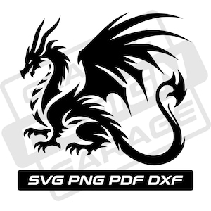 Dragon svg - pdf - png - dxf - dragon silhouette - mythical - commercial use - fantasy - chinese dragon - clip art - instant download