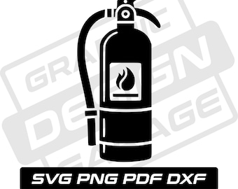 Fire extinguisher svg - pdf - png - dxf - firefighter - extinguisher silhouette - commercial use - fireman - clip art - instant download