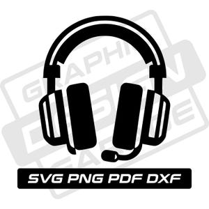 Kopfhörer svg - pdf - png - dxf – Kopfhörer - Kommerzielle Nutzung - Gamer-Headset - Kopfhörer Silhouette - Clip Art - Sofort Download - Gaming