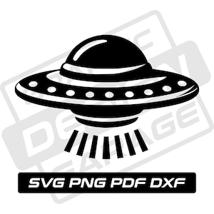 UFO svg - pdf - png - dxf - Kommerzielle Nutzung - Aliens ufo - Ufo Silhouette - Clip Art - Sofort Download - fliegende Untertasse - Raumschiff