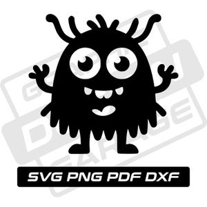 Monstruo svg - pdf - png - dxf - niños - pequeño monstruo - uso comercial - monstruo de cumpleaños - silueta de monstruo - clip art - descarga instantánea