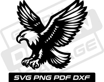 Flying eagle svg - pdf - png - dxf - eagle head - american eagle - commercial use - bird - silhouette - clip art - instant download - eagle