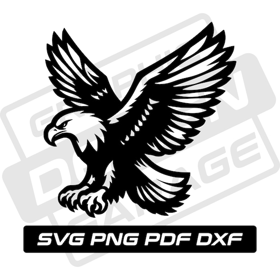 Flying eagle svg - pdf - png - dxf - eagle head - american eagle - commercial use - bird - silhouette - clip art - instant download - eagle