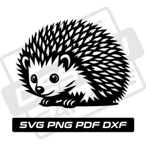 Ouriço svg - pdf - png - dxf - animal da floresta - silhueta de ouriço - uso comercial - ouriço fofo - clip art - download instantâneo