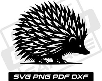 Hedgehog svg - pdf - png - dxf - woodland animal - hedgehog silhouette - commercial use - cute hedgehog - clip art - instant download