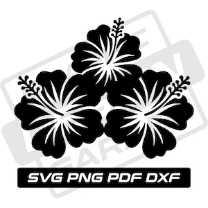 Hibiskus svg - pdf - png - dxf - hawaiianische Blume - tropische Blume - kommerzielle Nutzung - Hibiskus Silhouette - Clip Art - sofort Download