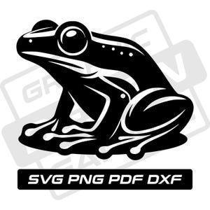 Grenouille svg - pdf - png - dxf - crapaud - amphibien - usage commercial - rainette - silhouette - clipart - téléchargement immédiat - étang - prince