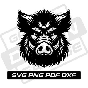 Jabalí svg - pdf - png - dxf - mascota del equipo - silueta de jabalí - uso comercial - animal silvestre - cerdo - clip art - descarga instantánea