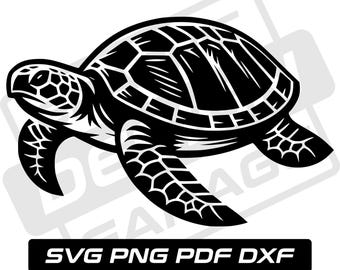Turtle svg - pdf - png - dxf - sea turtle - sea animal svg - commercial use - beach svg - turtle silhouette - clip art - instant download