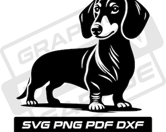 Dachshund svg - pdf - png - dxf - dachshund silhouette - dog svg - commercial use - dog mom - clip art - instant download - doxie - wiener