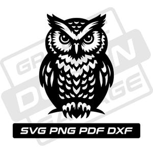 Svg de hibou - pdf - png - dxf - oiseau - visage de hibou - usage commercial - animal de la forêt - silhouette de hibou - clipart - téléchargement immédiat - visage de hibou svg