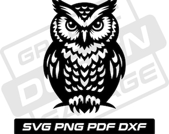 Eule svg - pdf - png - dxf - Vogel - Eulengesicht - kommerzielle Nutzung - Waldtier - Eule Silhouette - Clip Art - Sofort Download - Eule