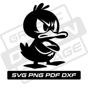 Angry duck svg - pdf - png - dxf - duck - grumpy duck - commercial use - bird - duck silhouette - clip art - instant download - cartoon duck