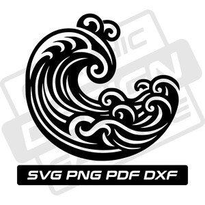 Wave svg - pdf - png - dxf - vacation - surf svg - commercial use - summer svg - wave silhouette - clip art - instant download - ocean svg