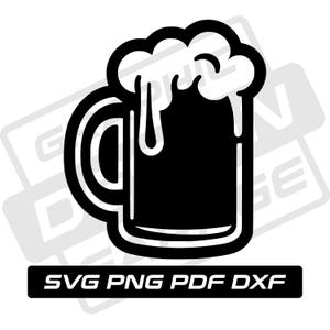 Beer mug svg - pdf - png - dxf - beer glass - commercial use - party - beer mug silhouette - clip art - instant download - pub svg - drink