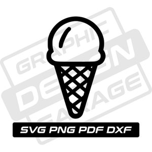 Ice Cream svg - pdf - png - dxf - ice cream cone - dessert - commercial use - summer -  ice cream silhouette - clip art - instant download