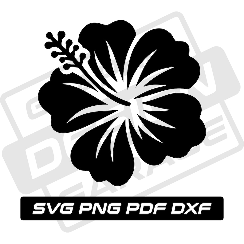 Hibiscus Svg - Pdf - Png - Dxf - Hawaiian Flower - Tropical Flower ...