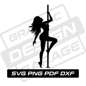 Paaldanseres svg - pdf - png - dxf - paaldans - uitvoeren - commercieel gebruik - exotische danseres - silhouet - illustraties - instant download - stripper