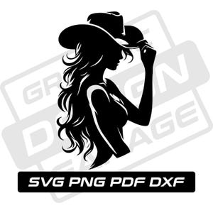 Cowgirl svg - pdf - png - dxf - cavallo - silhouette cowgirl - uso commerciale - western - rodeo - clip art - download immediato - country - pony