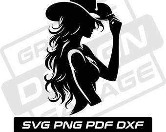 Cowgirl svg - pdf - png - dxf - horse - cowgirl silhouette - commercial use - western - rodeo - clip art - instant download - country - pony