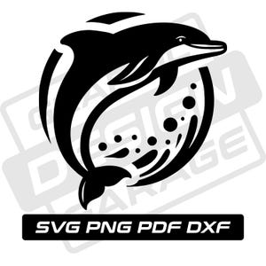 Dauphin svg - pdf - png - dxf - dauphin sautant - surf svg - usage commercial - plage svg - silhouette de dauphin - clipart - téléchargement immédiat