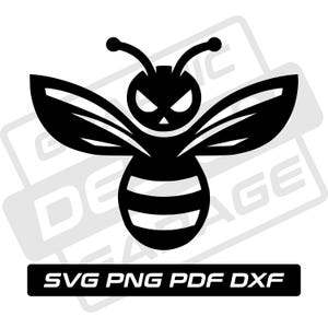 怒っている蜂 SVG - PDF - PNG - DXF - スズメバチ - 蜂蜜 - 商用利用 - マルハナバチ - 蜂のシルエット - クリップアート - 即時ダウンロード - ミツバチ