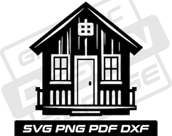 Cabine svg - pdf - png - dxf - casa de campo - uso comercial - cabana - silhueta - clip art - download instantâneo - acampamento - caça - acampamento