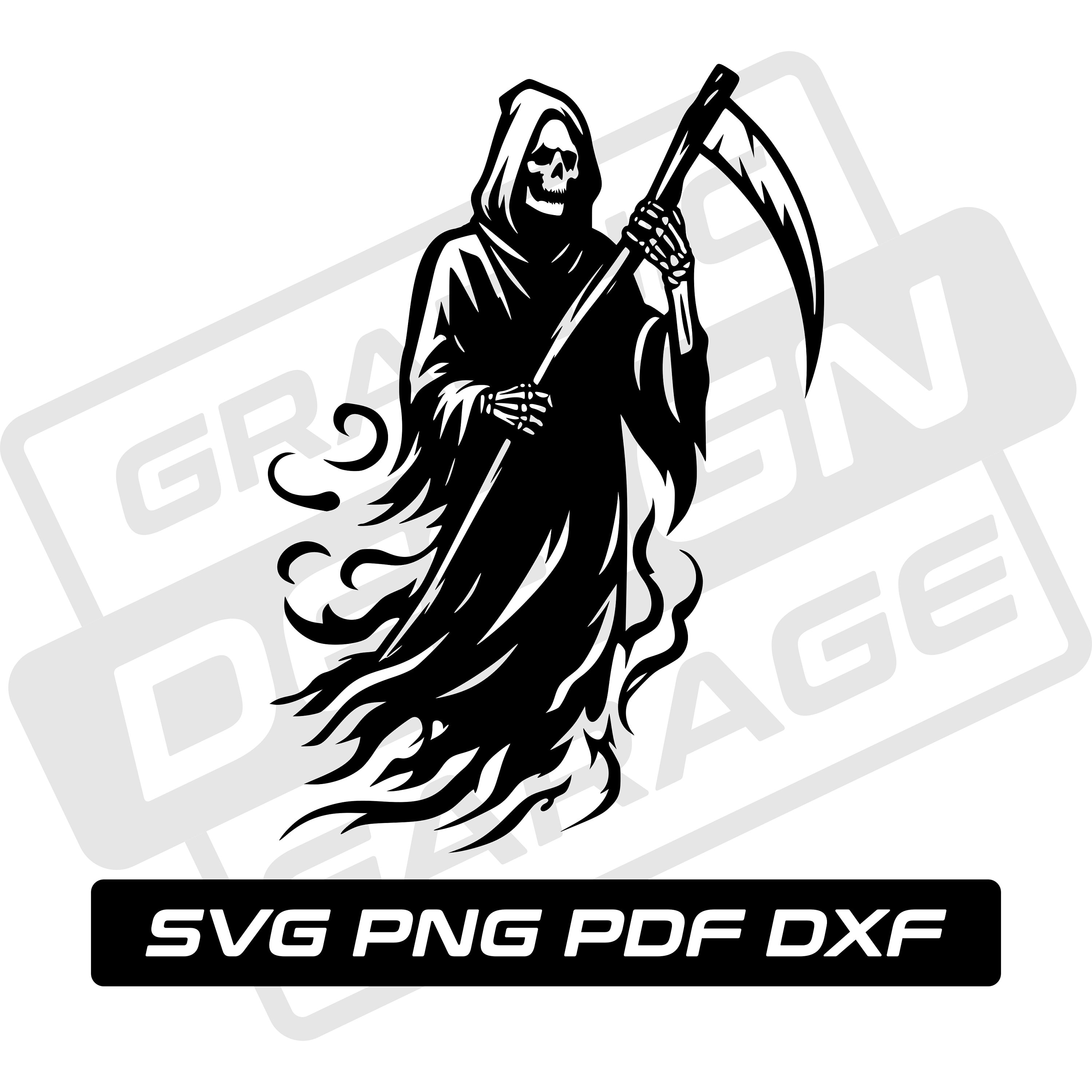 Grim Reaper Svg - Pdf - Png - Dxf - Scythe - Halloween - Commercial Use ...