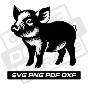 Maiale svg - pdf - png - dxf - Maialino - sagoma di maiale - uso commerciale - fattoria - maialino - clip art - download immediato - animale da fattoria