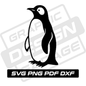 Pingouin svg - pdf - png - dxf - oiseau - pingouin mignon - usage commercial - pingouin kawaii - silhouette de pingouin - clipart - téléchargement immédiat