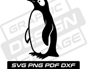 Penguin svg - pdf - png - dxf - bird - cute penguin - commercial use - kawaii pengiun - penguin silhouette - clip art - instant download