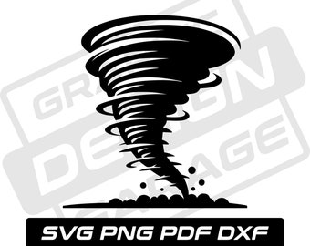Tornado svg - pdf - png - dxf - whirlwind - twister - commercial use - storm - silhouette - clip art - instant download - weather