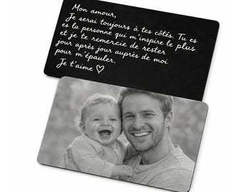 Carte Photo Personnalisée Portefeuille en Métal – Gravure Laser – Format Carte Bancaire