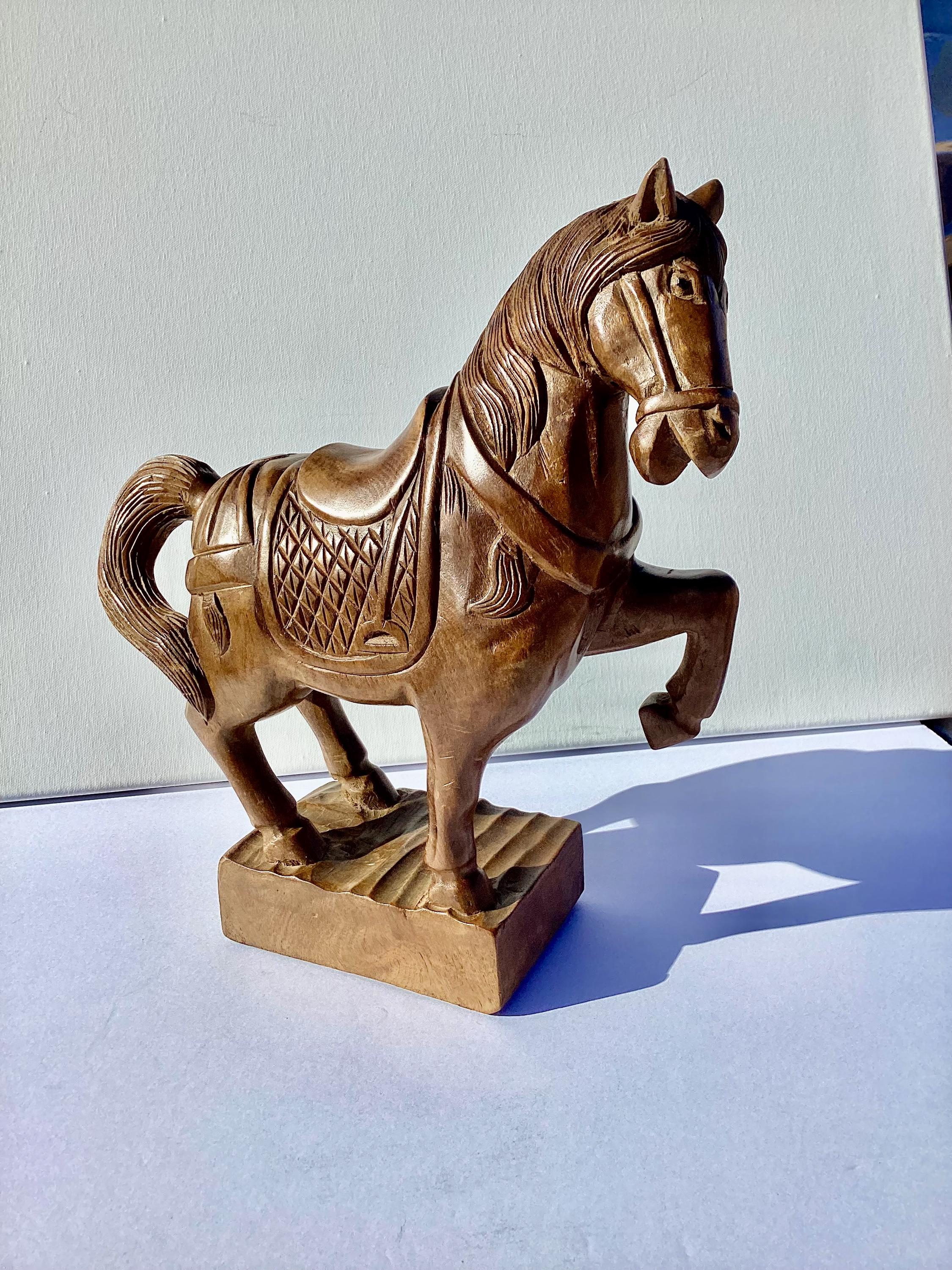 ヴィンテージ木製馬彫刻 高さ13インチ - Etsy 日本